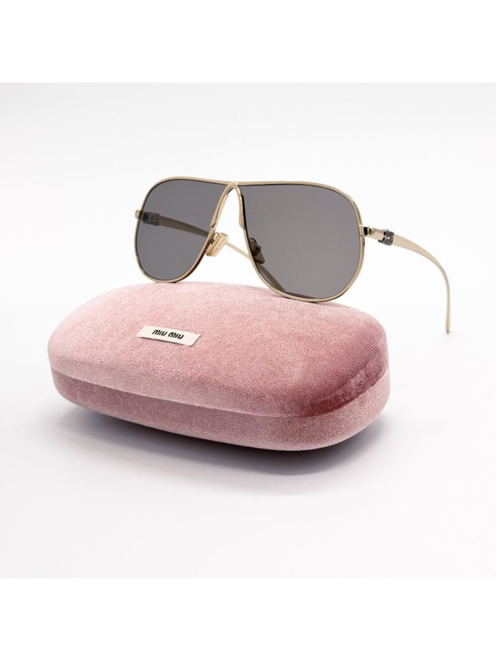 NEW MIU MIU SUNGLASSES MUA56S ZVN80Q WOMEN GOLD MU A56S, SMU A56 EYEWEAR